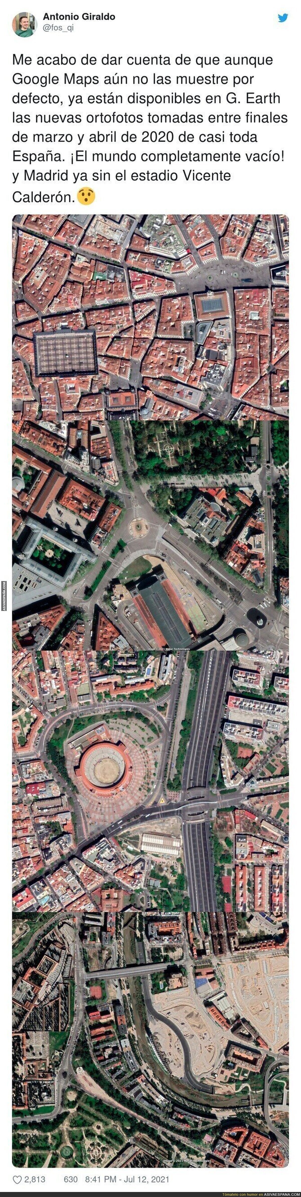 Una España vacía ya en Google Maps