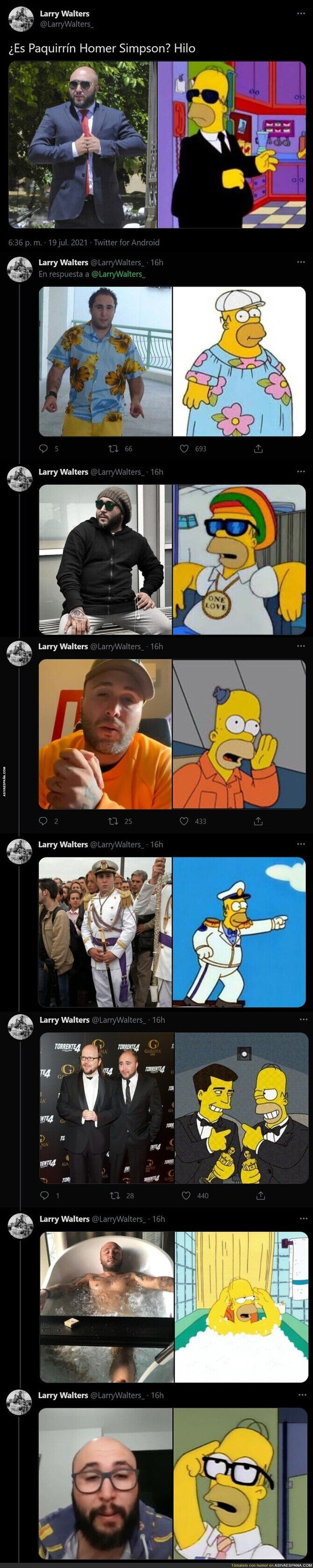 Todas estas imágenes hacen intuir que el personaje de Homer Simpson está bassado en Kiko Rivera