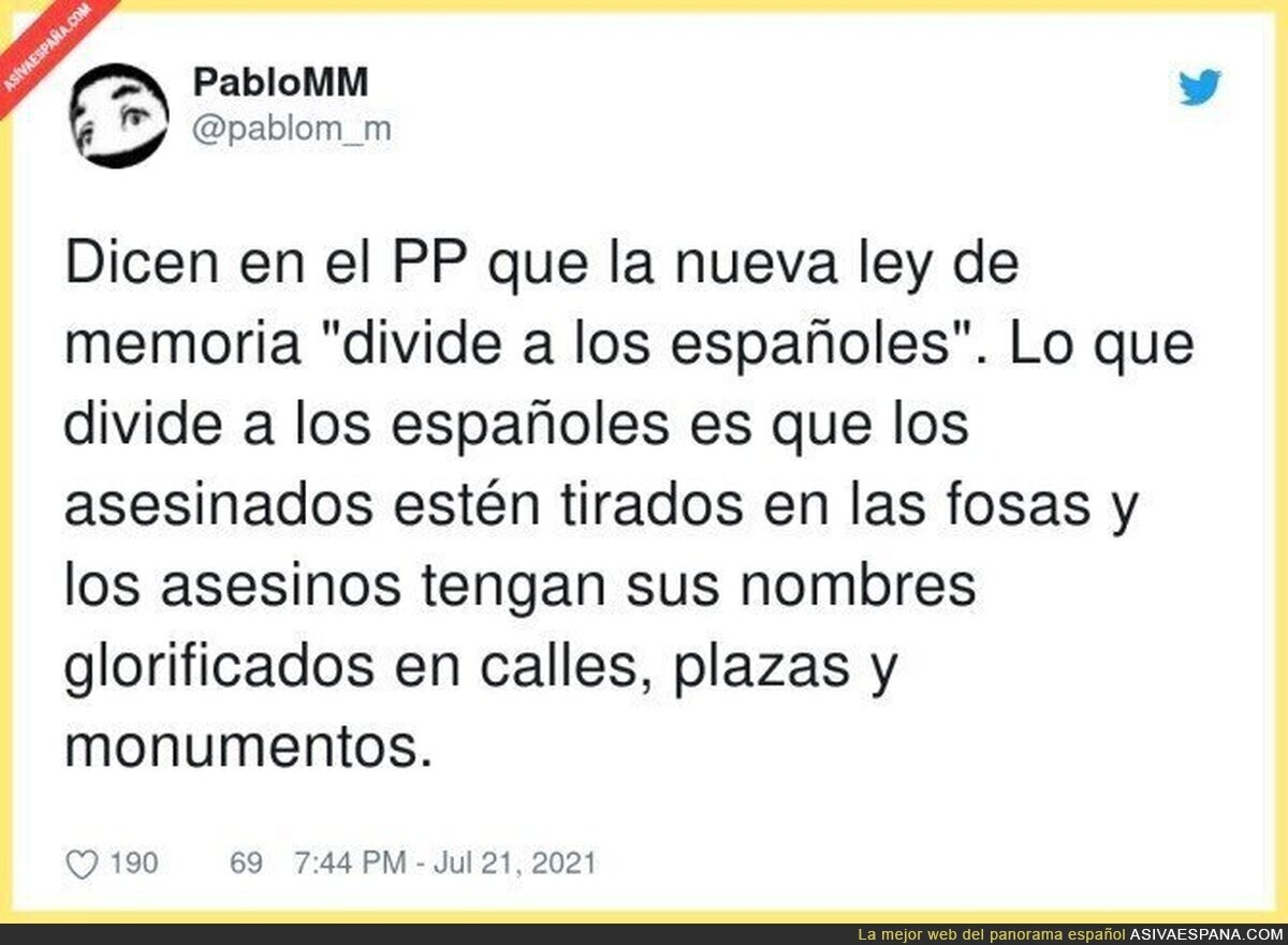 La división de los españoles según el PP