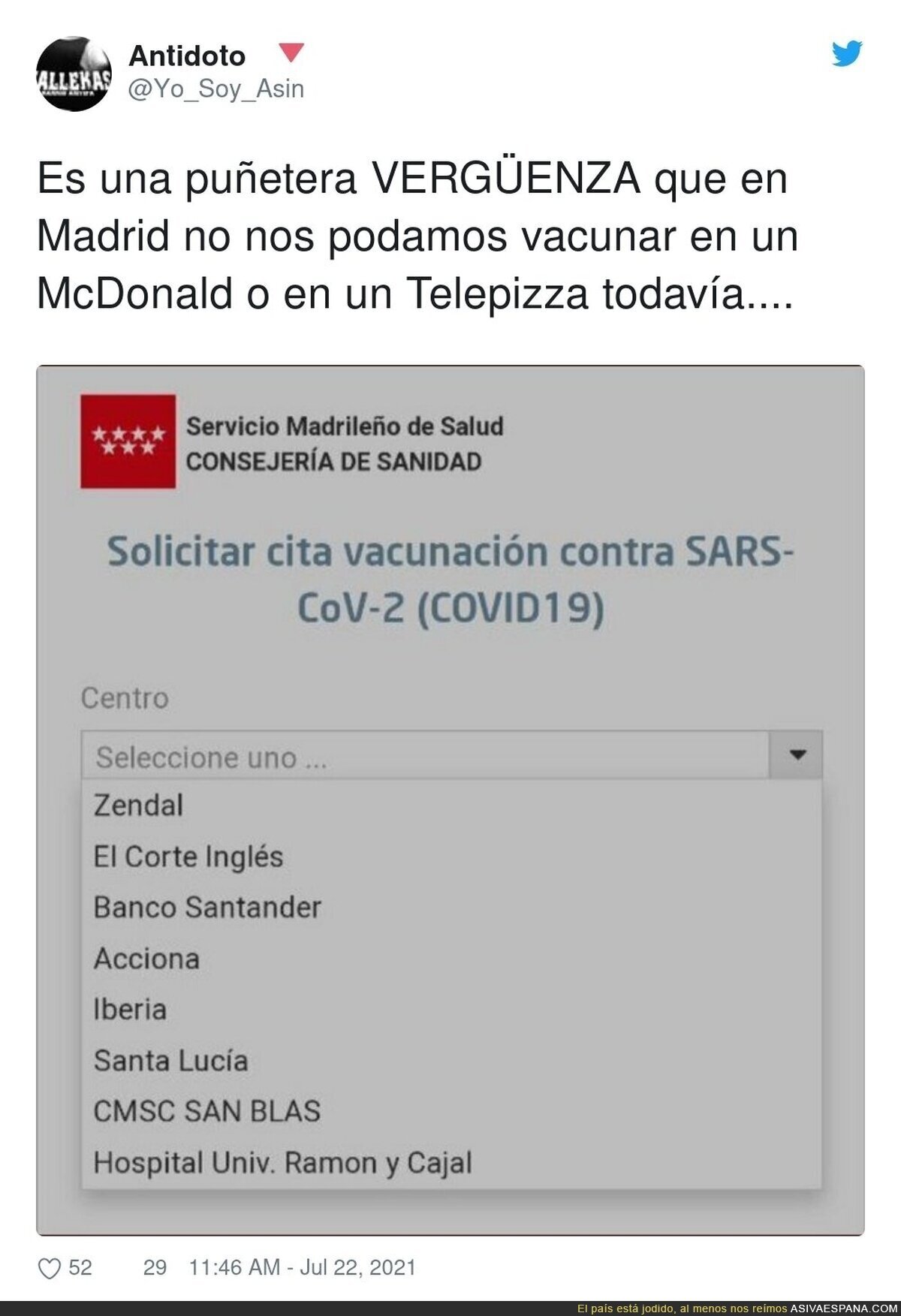Tiempo al tiempo en Madrid se terminarán vacunando en un Dunkin' Donuts