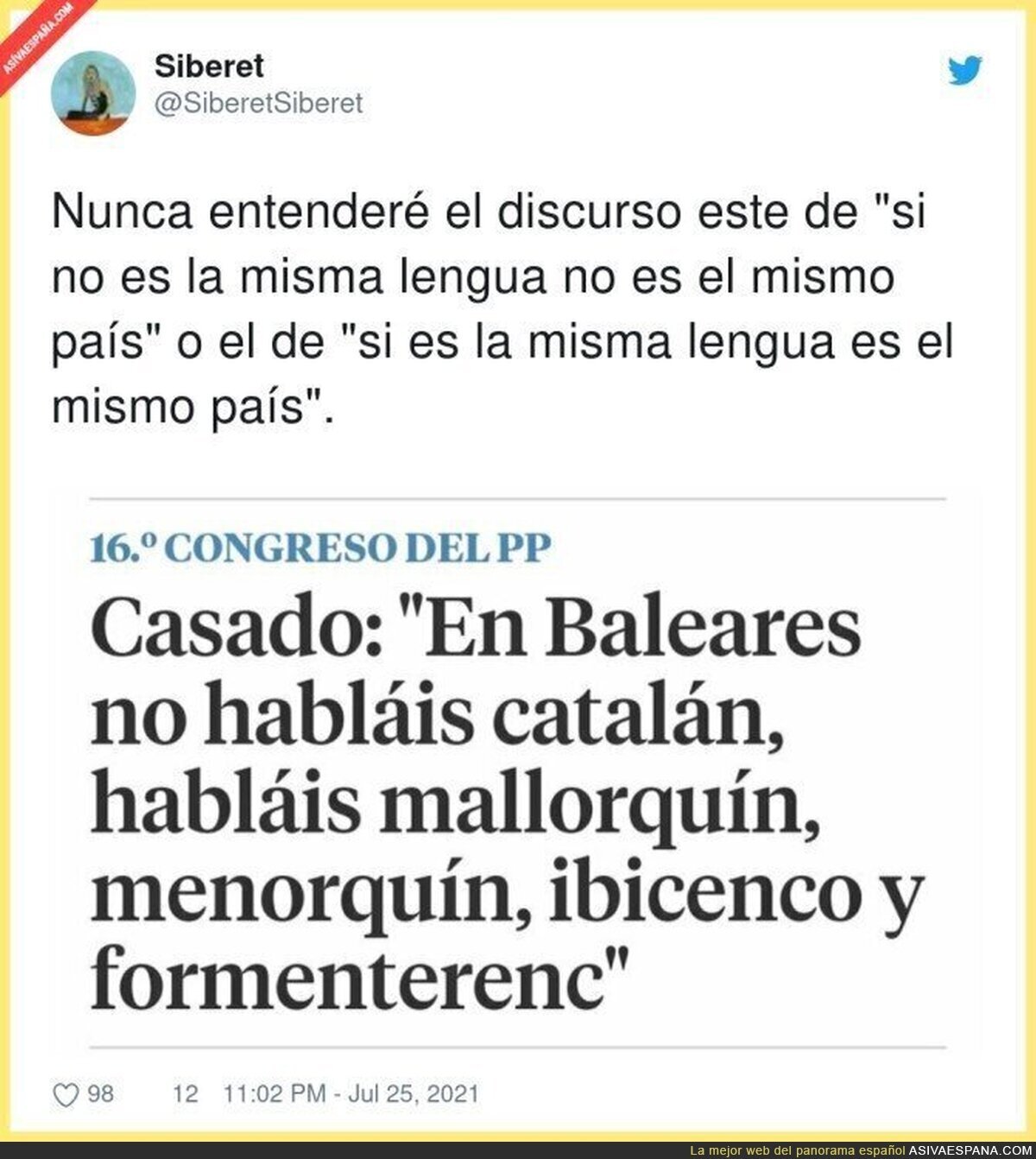 Pablo Casado despreciando el catalán