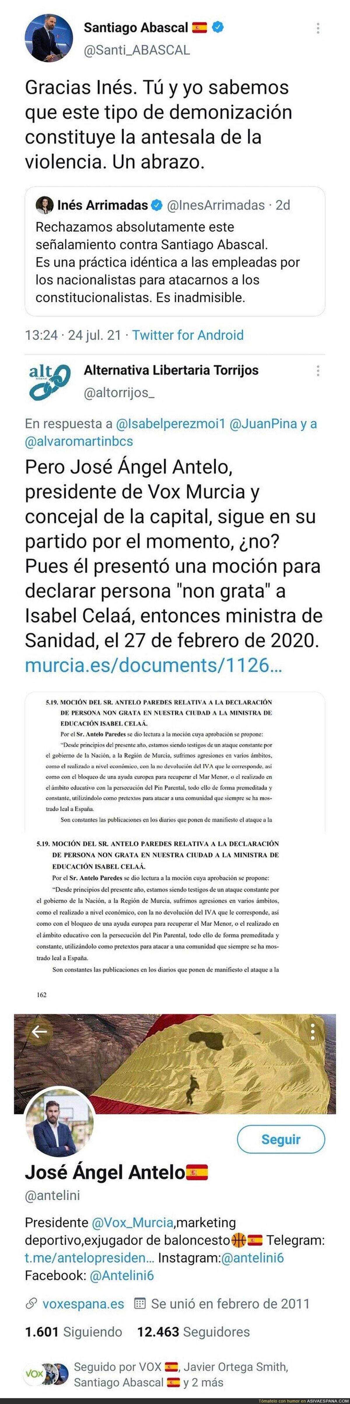 VOX denuncia lo mal que está hacer a alguien 'persona non grata' y esto hicieron ellos en Murcia en 2020