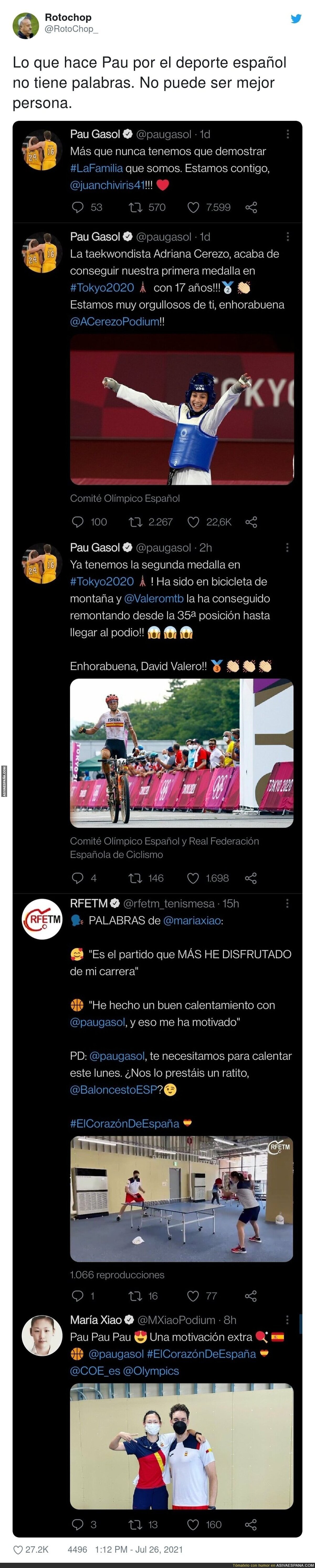Estos tuits de Pau Gasol demuestran que es una de las mejores personas del mundo del deporte