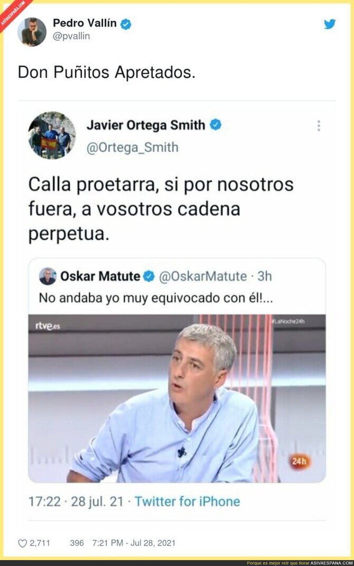 Javier Ortega Smith el indignado