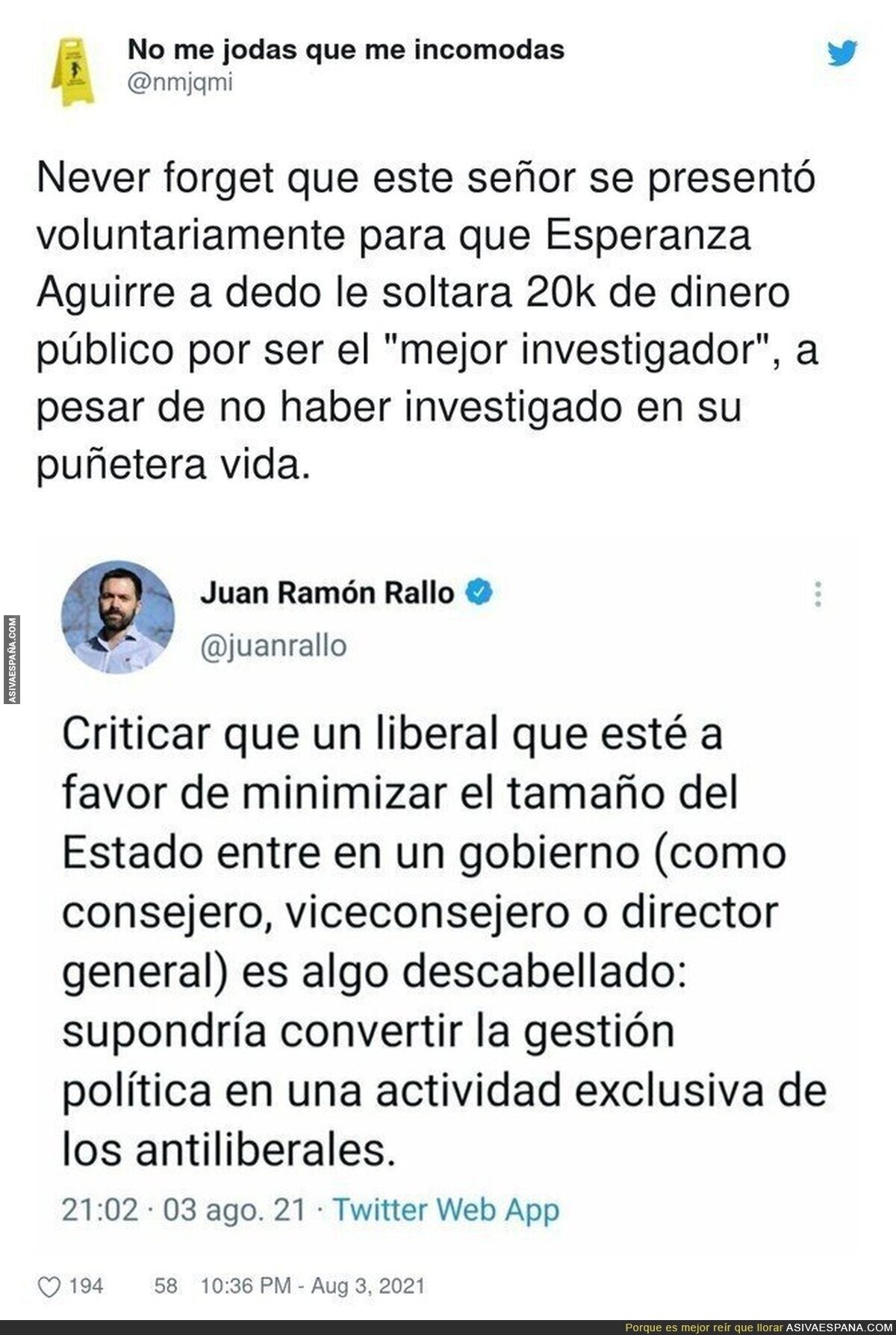 La cara más dura de Juan Ramón Rallo