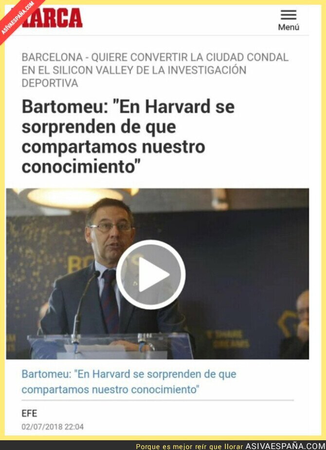 En Harvard deben estar alucinando con los 480 millones de pérdidas por culpa de Bartomeu
