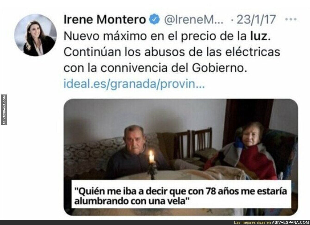 Ojalá Irene Montero estuviese en el Gobierno para hacer algo