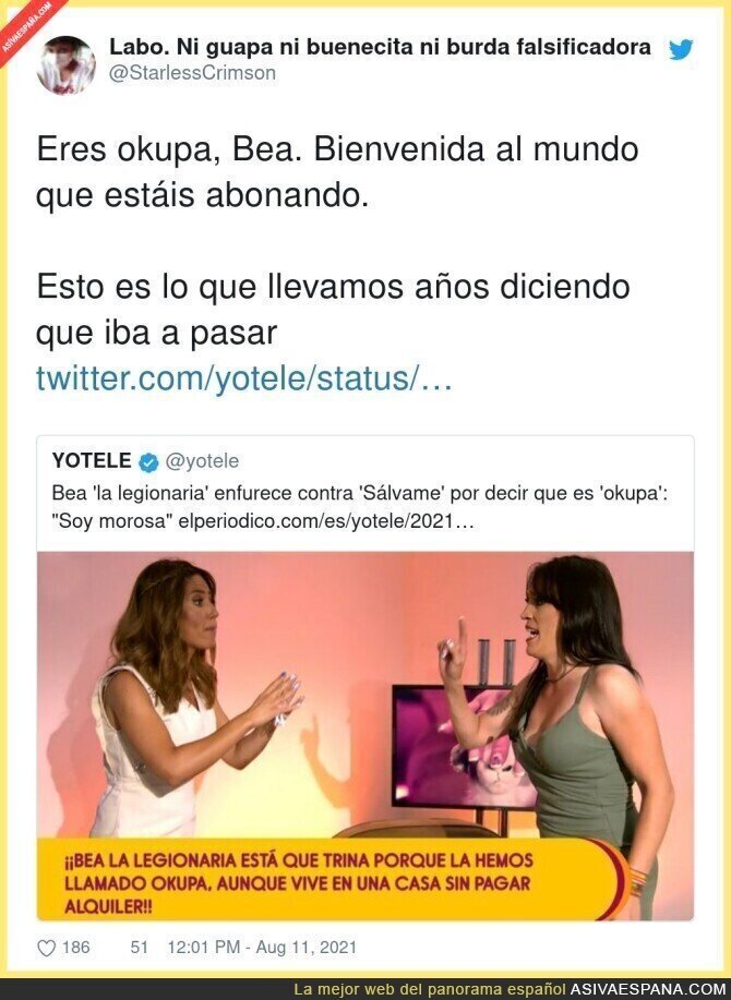 ¿Bea es okupa o no okupa?