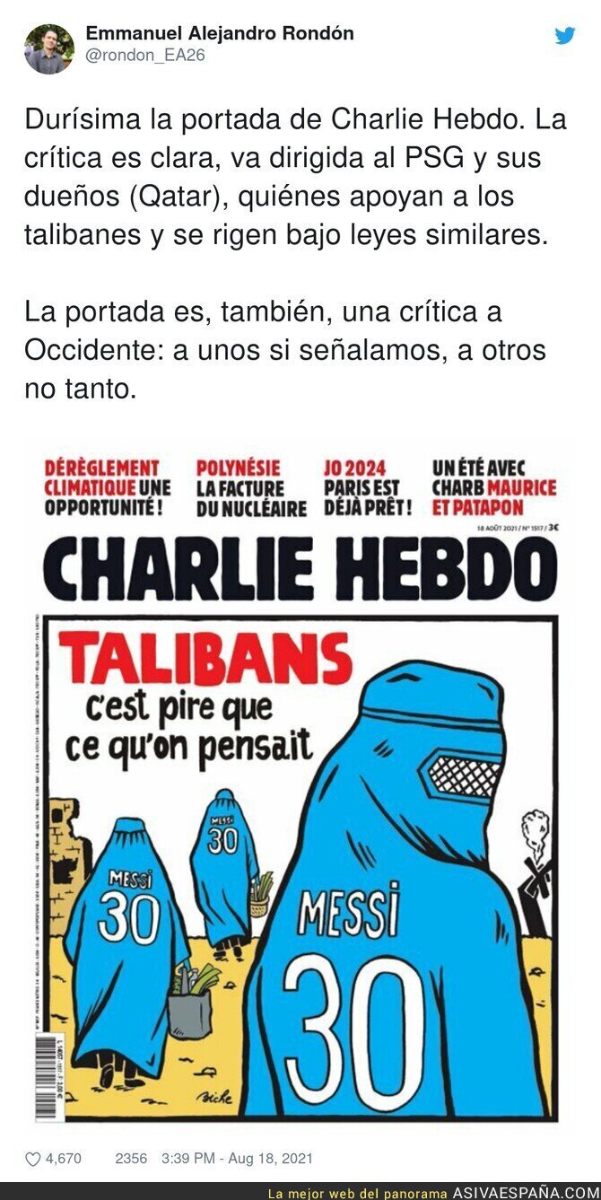 Charlie Hebdo siempre tan certero