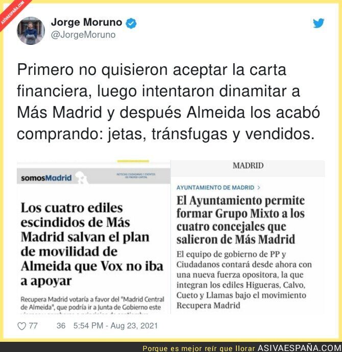 Más Madrid se vende al PP