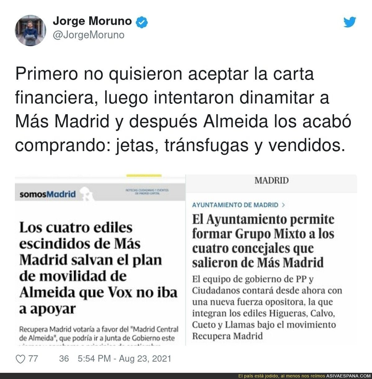 Más Madrid se vende al PP