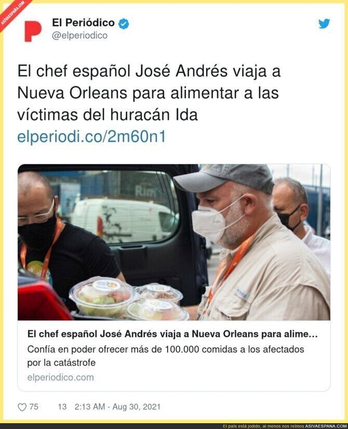 Increíble la labor y la gran imagen a España que da siempre José Andrés