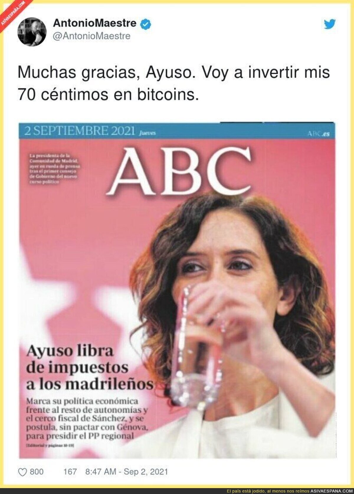Isabel Díaz Ayuso hace millonario a todo Madrid