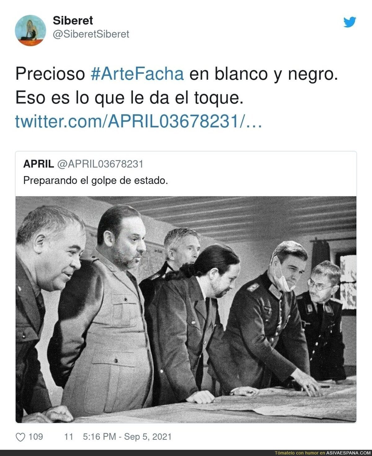 No había mejor forma de ilustrar una época con golpe de estado