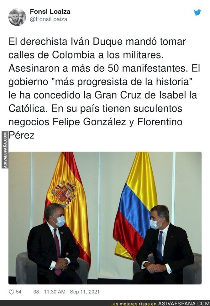 Los intereses de España con Colombia