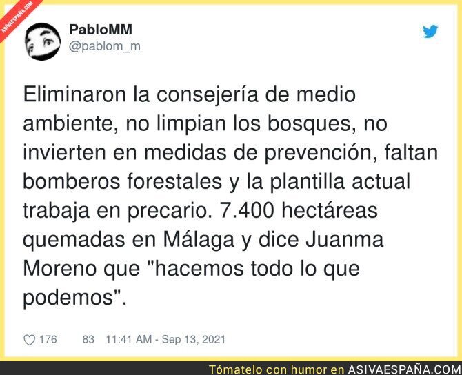 Los incendios de Málaga tienen culpables principales: las personas que lo han provocado y sus intereses espurios. P…  , por @pablom_m