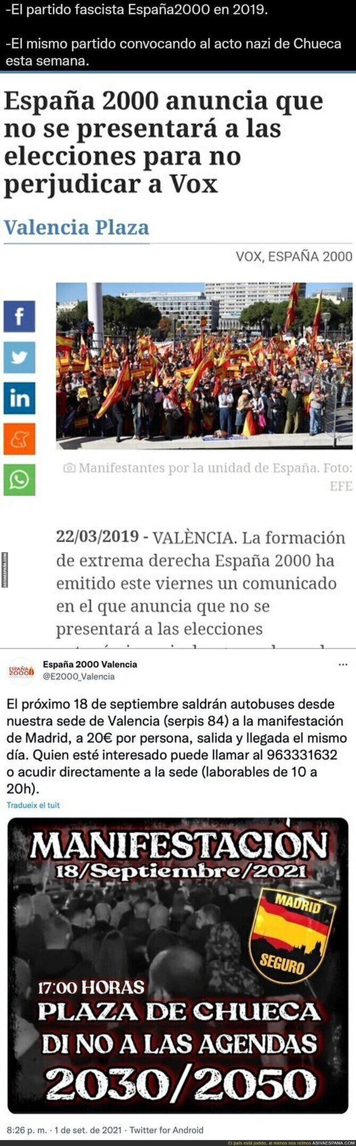 La curiosa relación entre España 2000 y VOX