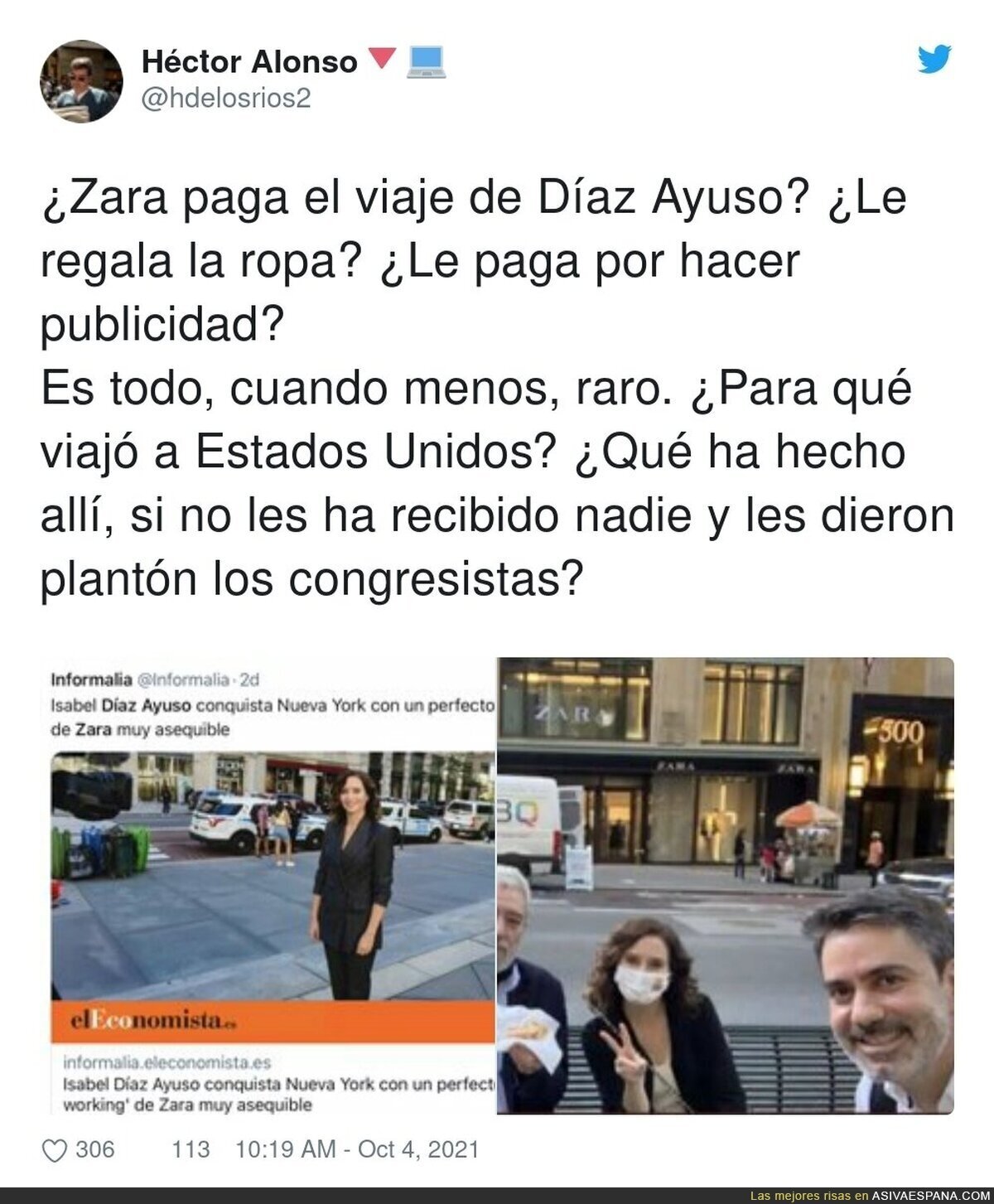 Es todo muy sospechoso en el viaje de Isabel Díaz Ayuso