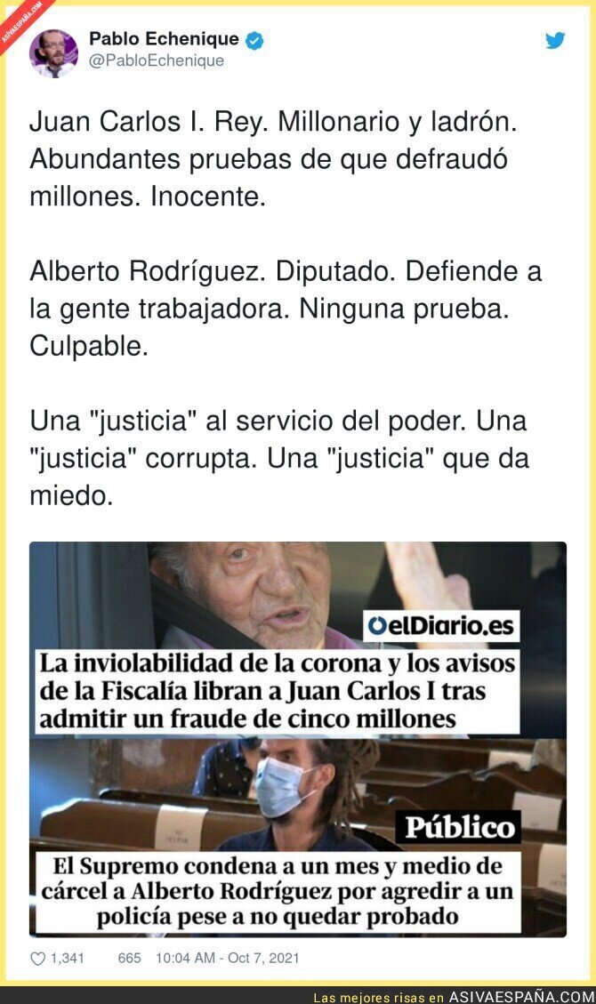 Pablo Echenique se pronuncia sobre la condena a Alberto Rodríguez