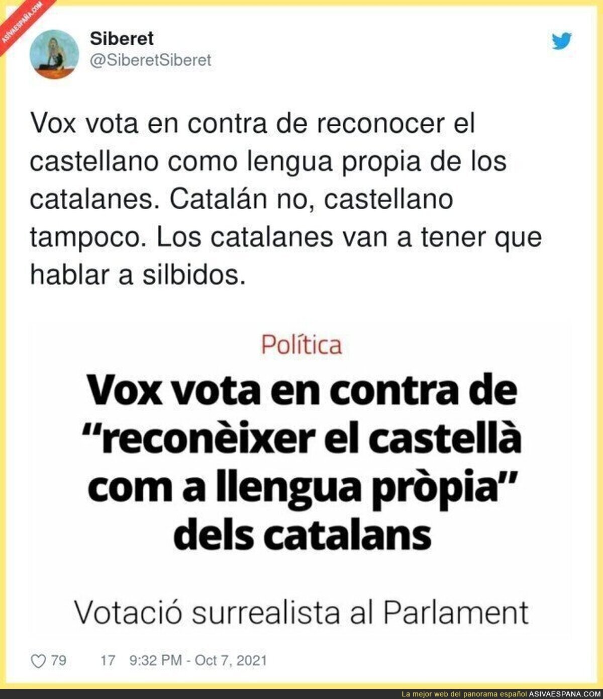 Los catalanes no pueden hablar en ningún idioma en Catalunya