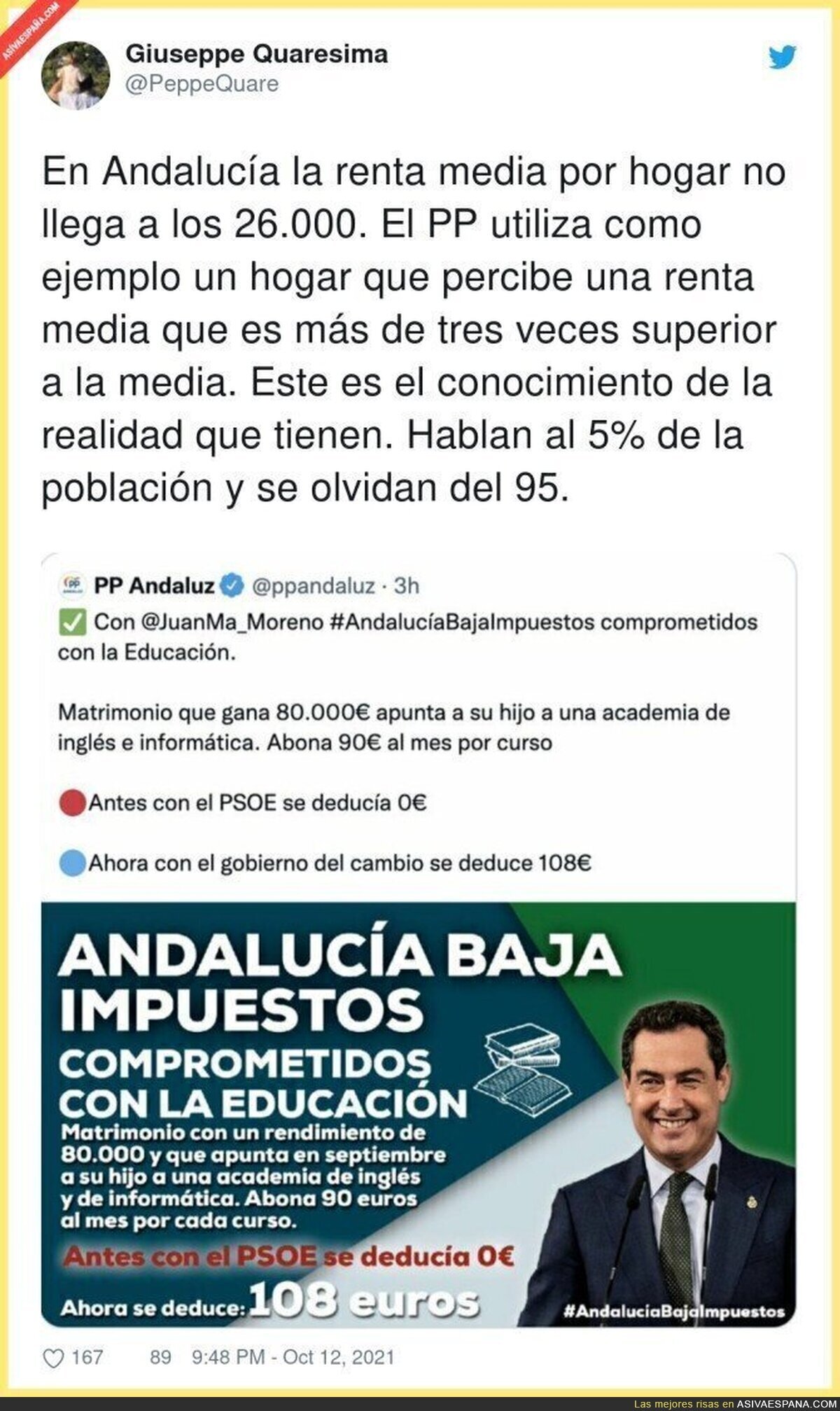 El PP de Andalucía se ríe de prácticamente todas las familias