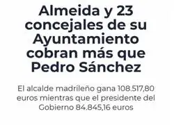 Un día saldrá quejándose de lo que cobra Pedro Sánchez