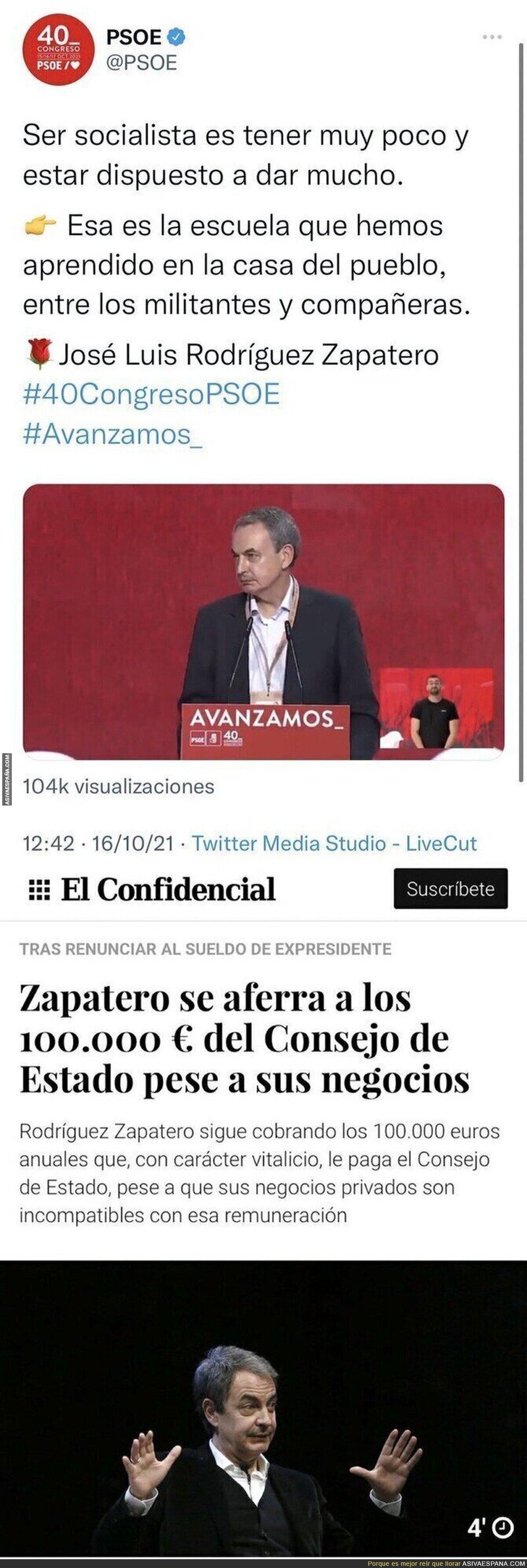 Lecciones de Zapatero que no aplica