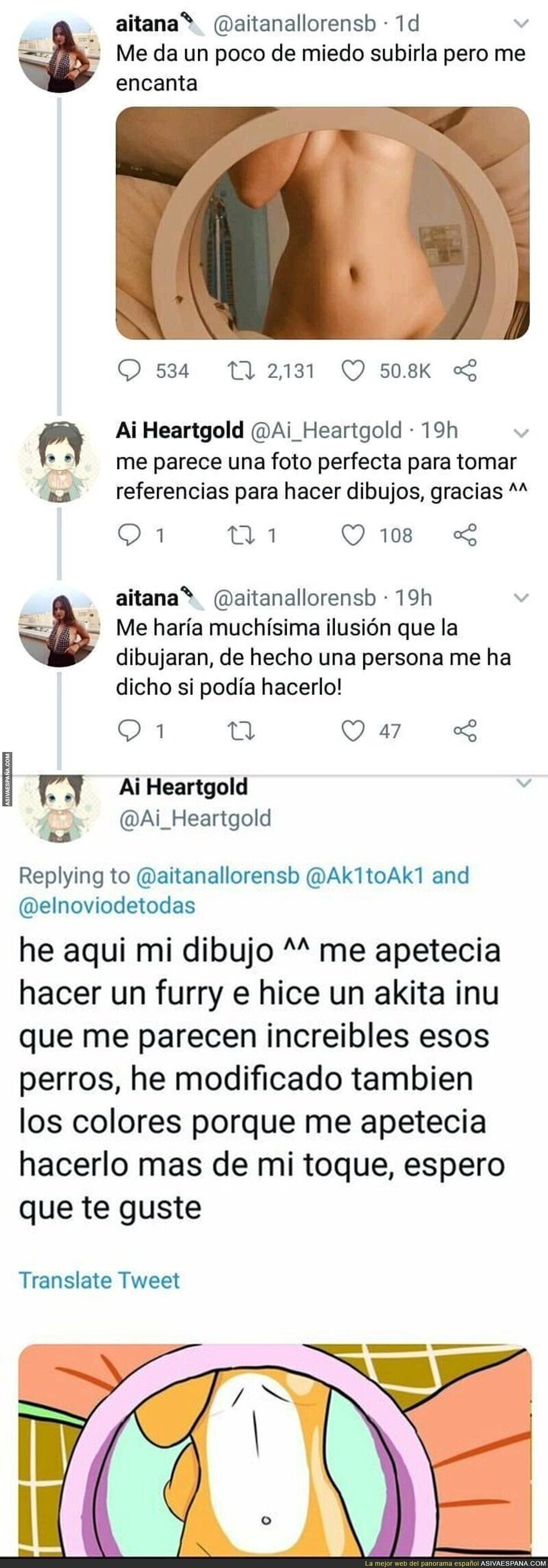 Esta chica sube una foto sin ropa, un dibujante le pide hacerle un dibujo y el resultado es inquietante