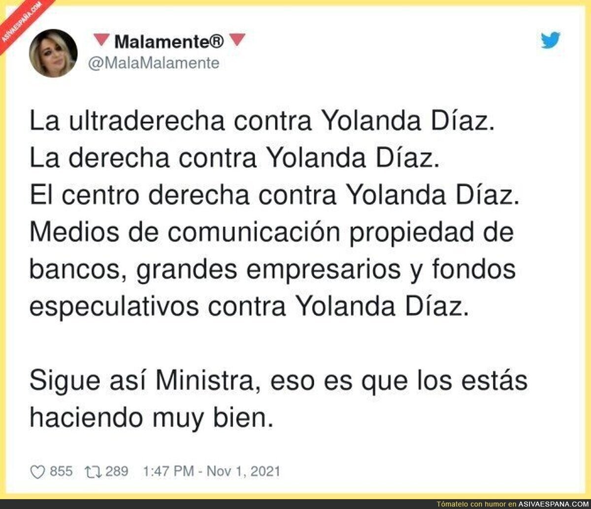 Yolanda Díaz es demasiado bueno y eso se nota