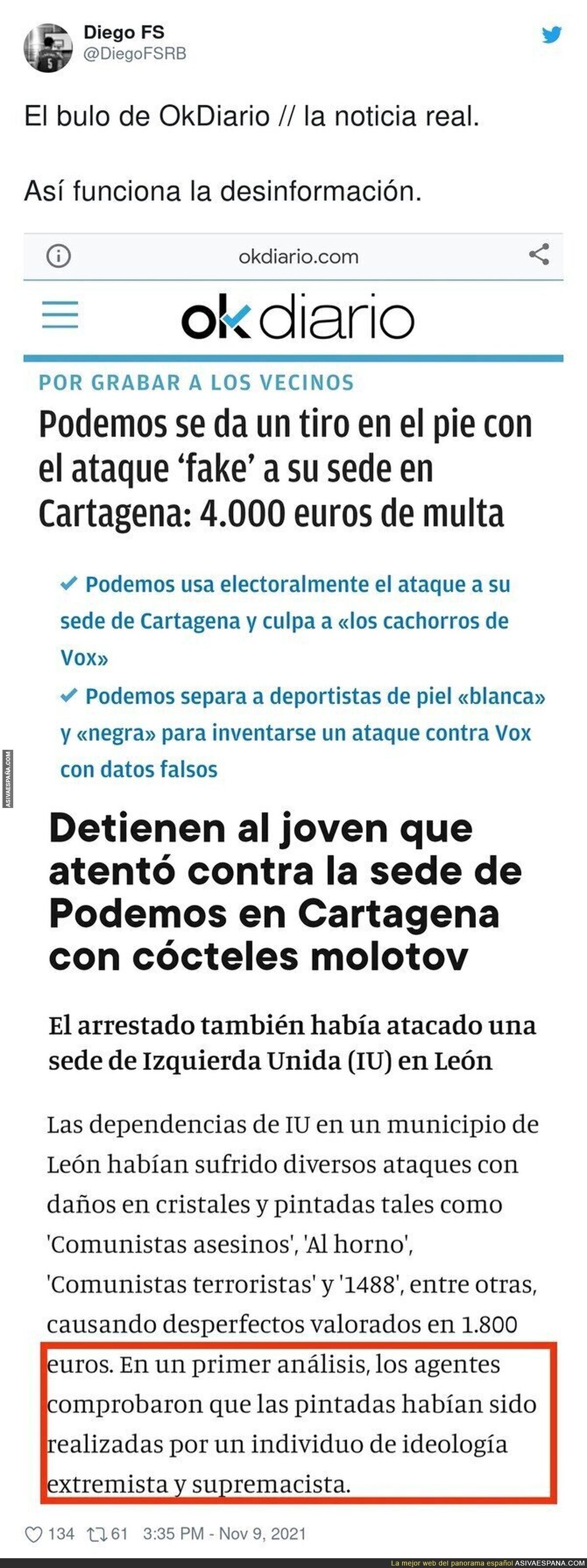 Esto es Okdiario y su desinformación total acerca de Podemos