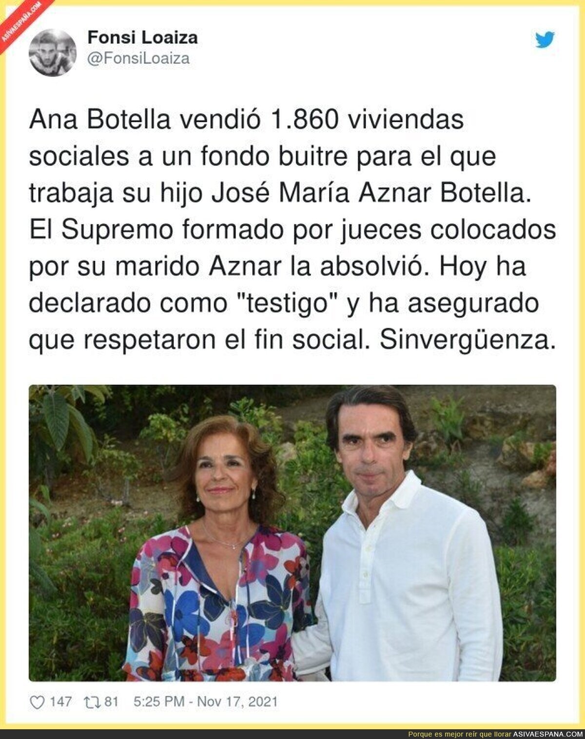 Es tremendo lo de la familia Aznar