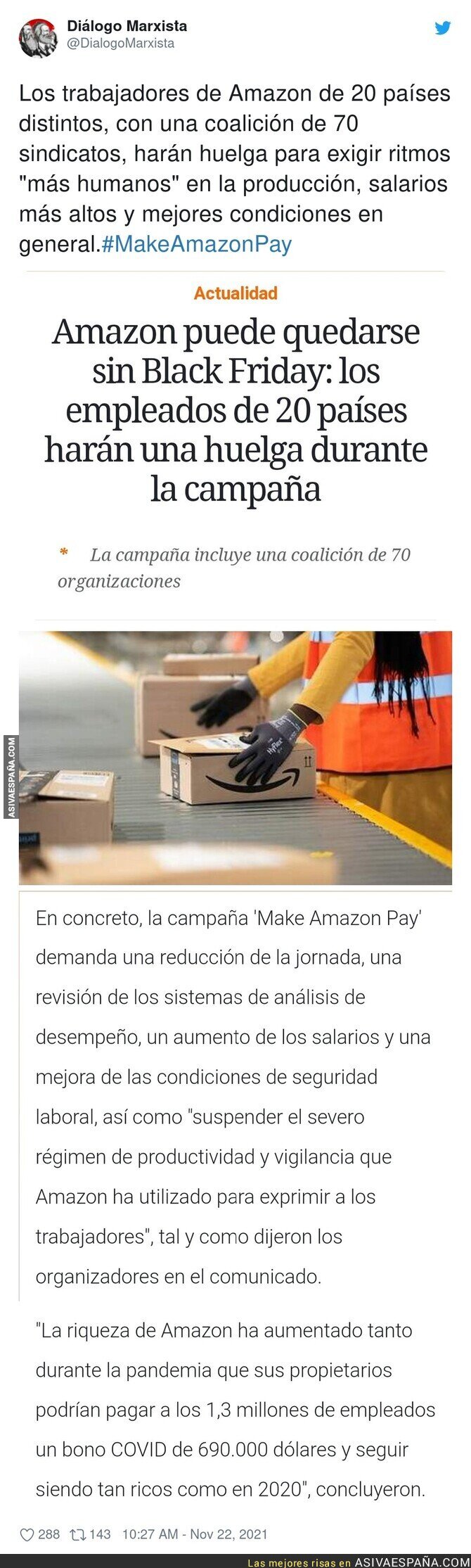 La huelga que prometen los trabajadores de Amazon durante la campaña del Black Friday