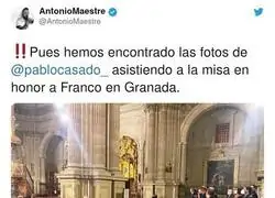 Las pruebas de que Pablo Casado estuvo en una misa homenaje a Franco