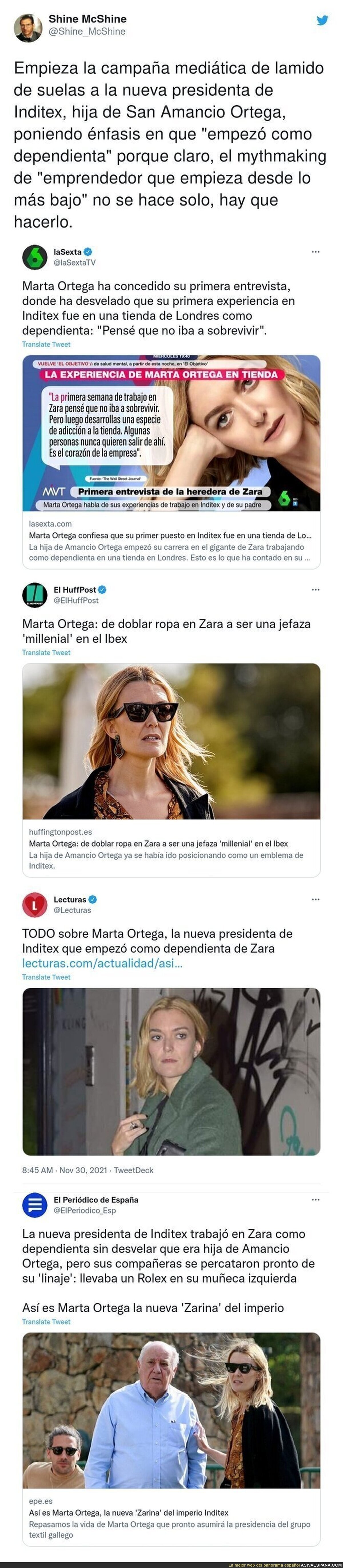 Atención a toda la publicidad que le están haciendo los medios a la hija de Amancio Ortega y curiosamente todas muy similares