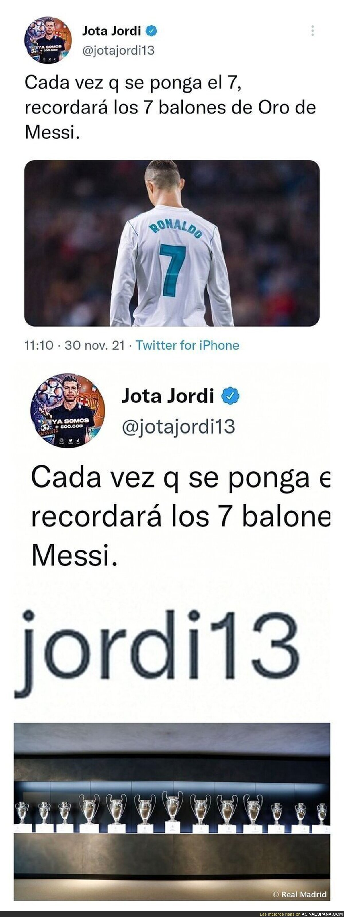 El ridículo monumental de Jota Jordi intentando reírse de Cristiano Ronaldo por el Balón de Oro