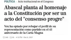 ¿Y el respeto de Santiago Abascal a la constitución?