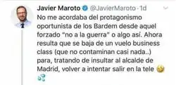 La brutal respuesta de Carlos Bardem al listillo de Javier Maroto tras este tuit contra su familia