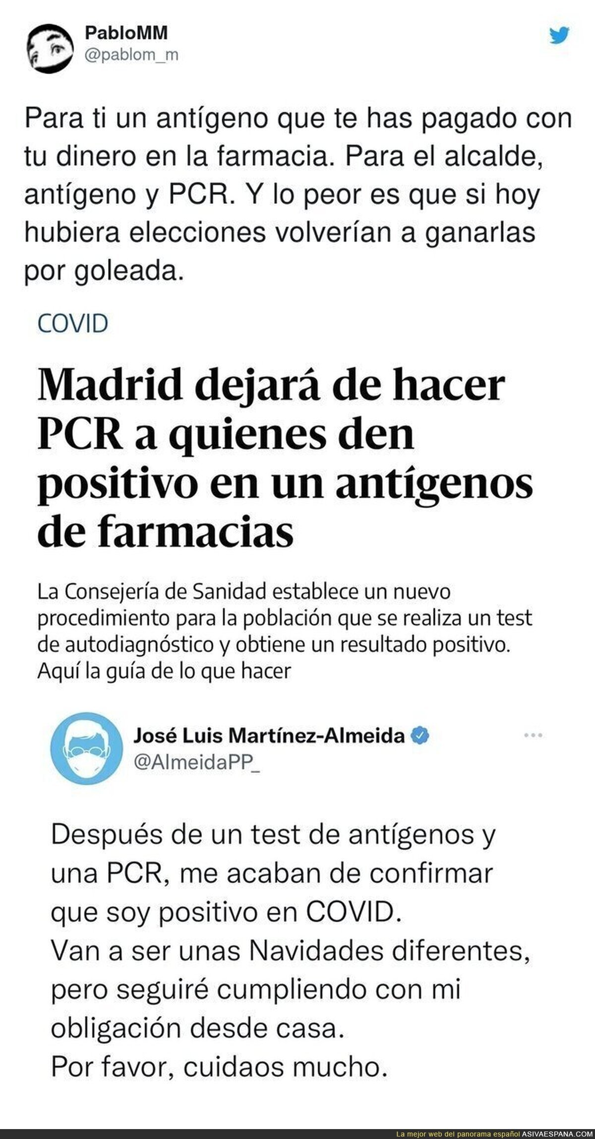 José Luis Martínez-Almeida tiene todo a su mano para la pandemia pero para sus habitantes...