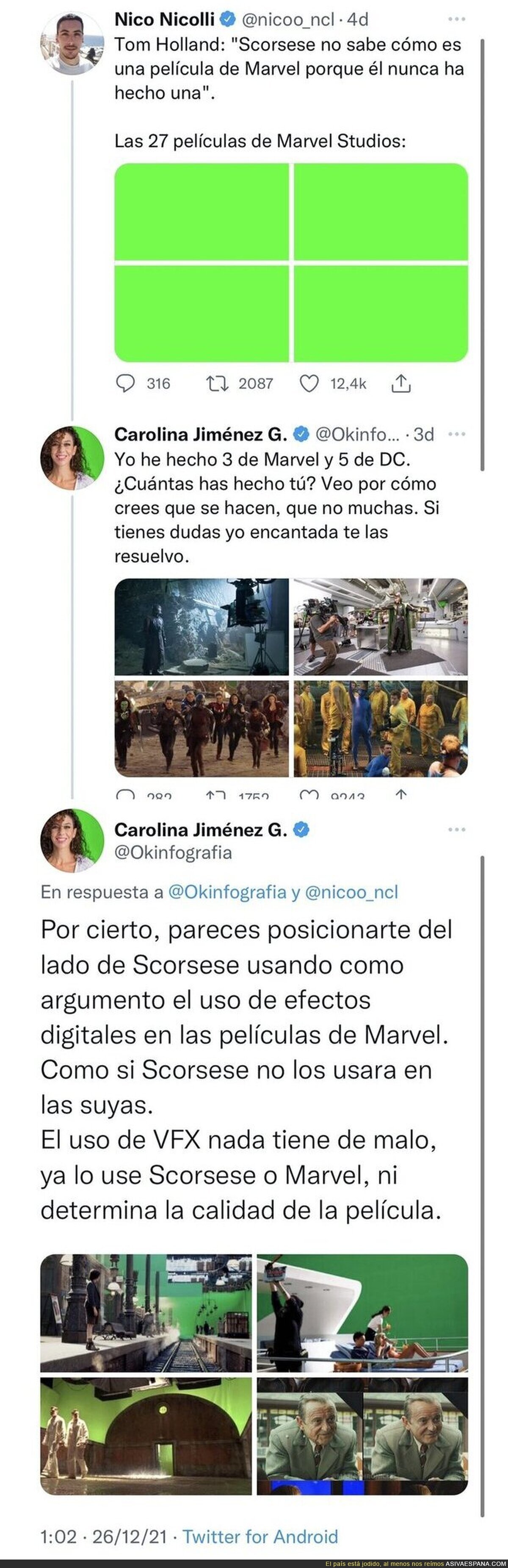 Este tipo critica el uso excesivo de efectos especiales en las películas de Marvel  una fotógrafa le deja totalmente KO