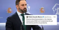 El miserable tuit de VOX a Pablo Casado tras dar positivo por coronavirus