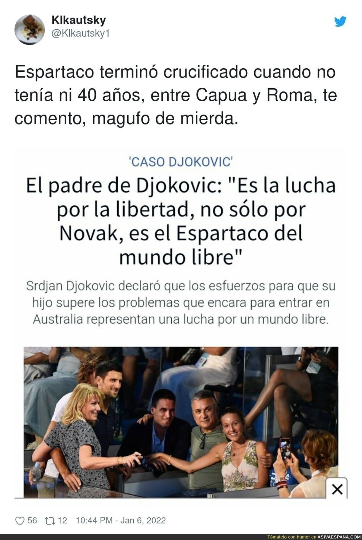 El padre de Djokovic se ha venido muy arriba