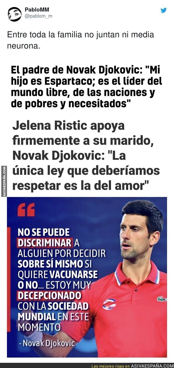 La familia Djokovic está realmente mal