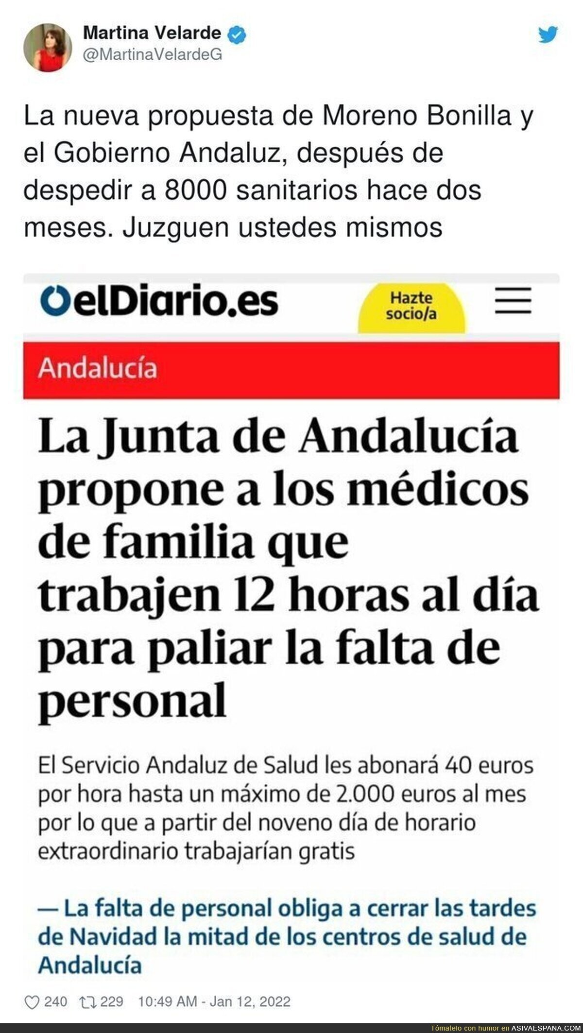 La surrealista medida de Juanma Moreno en Andalucía con los sanitarios
