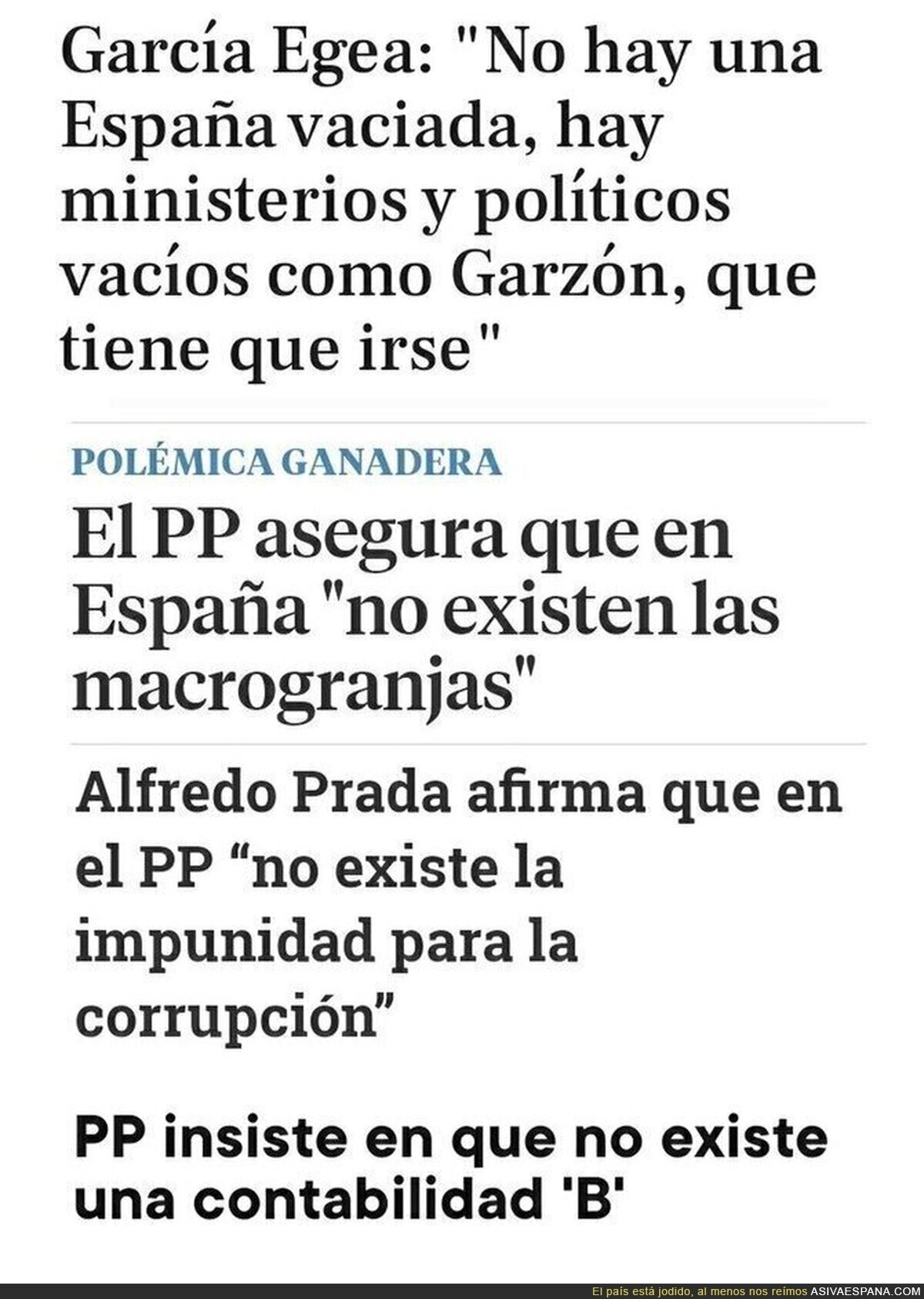 Cosas inexistentes en España según el PP