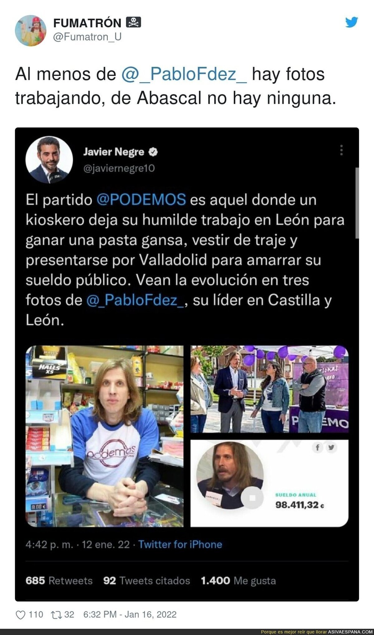 Javier Negre intenta humillar a Pablo Fernández (Podemos) y se lleva una respuesta brutal