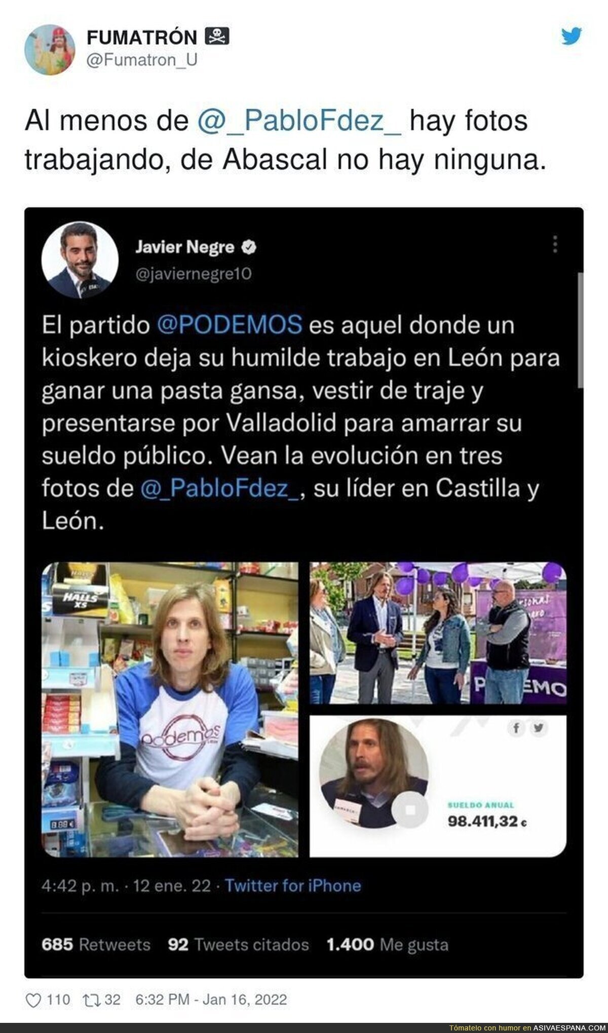 Javier Negre intenta humillar a Pablo Fernández (Podemos) y se lleva una respuesta brutal