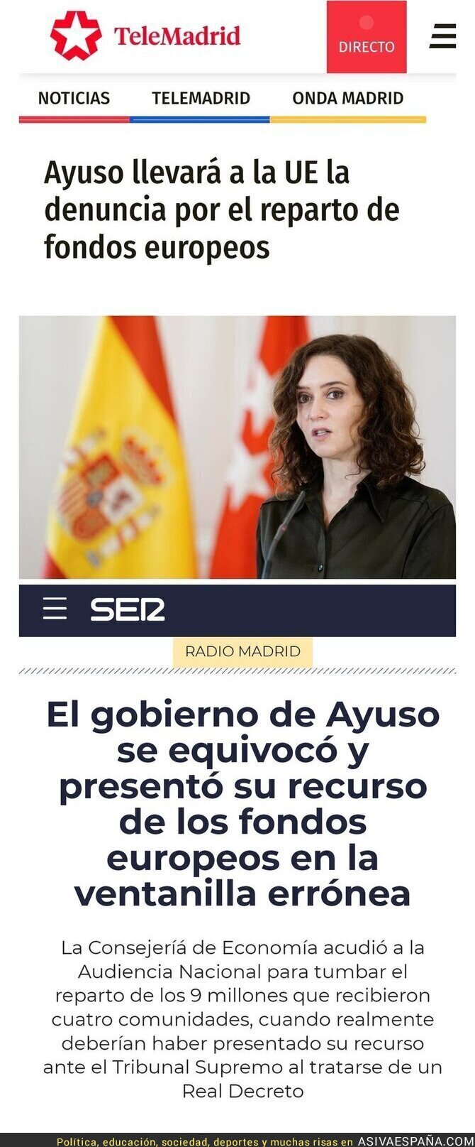 Isabel Díaz Ayuso vuelve a hacer el ridículo