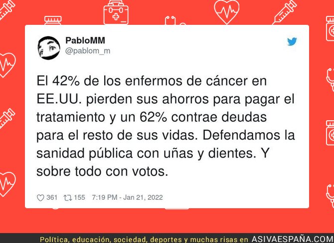 Deberíamos valorar más la sanidad pública que tenemos en España