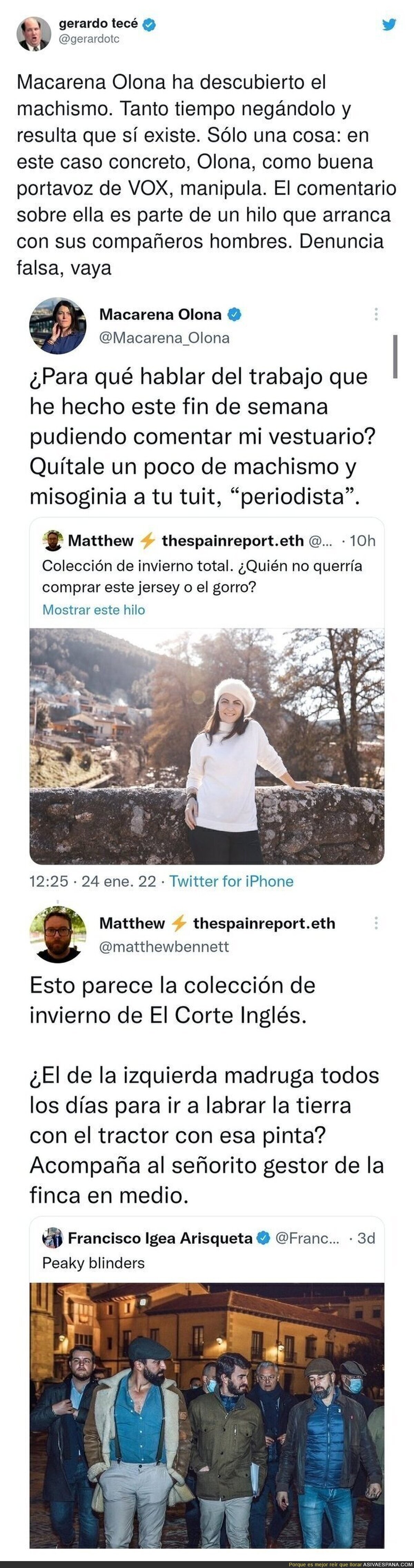 La denuncia falsa de Macarena Olona a este tuitero por hablar de su vestimenta