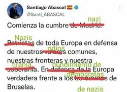 Arreglando el tuit de Santiago Abascal